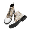 AOMISHOES Pointed Shoes White Print #4119