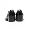 AOMISHOES™ Black Gold-decorated Metal Tip Shoes #4071
