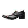 AOMISHOES™ Black Graffiti Metal Tip Shoes #4085