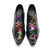 AOMISHOES™ Black Graffiti Metal Tip Shoes #4085