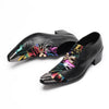 AOMISHOES™ Black Graffiti Metal Tip Shoes #4085