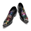 AOMISHOES™ Black Graffiti Metal Tip Shoes #4085