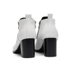 AOMISHOES™ White Chain Decor Metal Tip Shoes Party high - heeled boots #4088