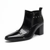 AOMISHOES™ Black Rivet Party high-heeled boots #4091