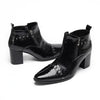 AOMISHOES™ Black Rivet Party high-heeled boots #4091