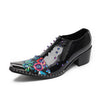 AOMISHOES™ Black Rivet Flower Metal Tip Shoes #4075