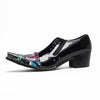 AOMISHOES™ Black Rivet Flower Metal Tip Shoes #4075