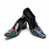 AOMISHOES™ Black Rivet Flower Metal Tip Shoes #4075