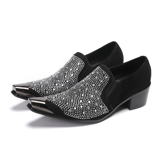 AOMISHOES™  Strass Metal Tip Shoes 9119