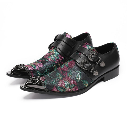 AOMISHOES™ Midnight Blossom Metal Tip Shoes #4003