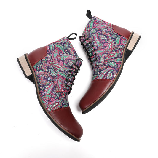 AOMISHOES™ Paisley Voyager Short Boots #4006