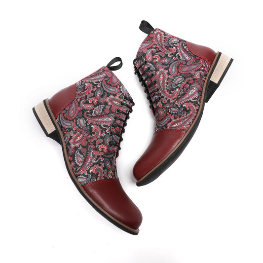 AOMISHOES™ Crimson Heritage Short Boots #4009