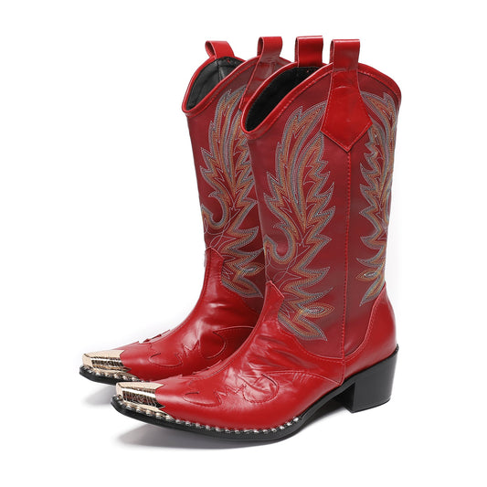 AOMISHOES™ Crimson Outlaw High Boots #4012