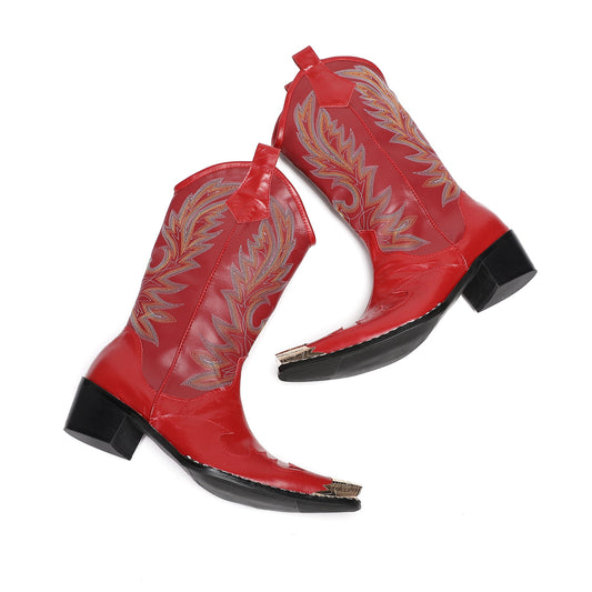 AOMISHOES™ Crimson Outlaw High Boots #4012