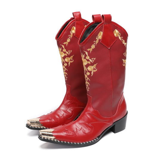 AOMISHOES™ Crimson Rodeo High Boots #4014