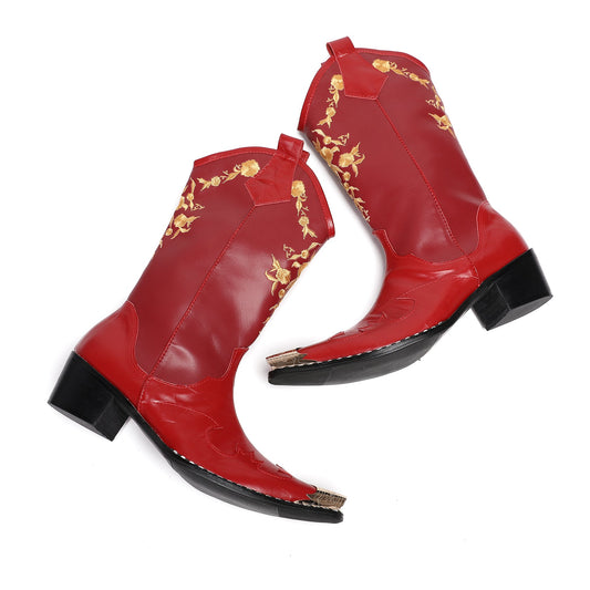 AOMISHOES™ Crimson Rodeo High Boots #4014