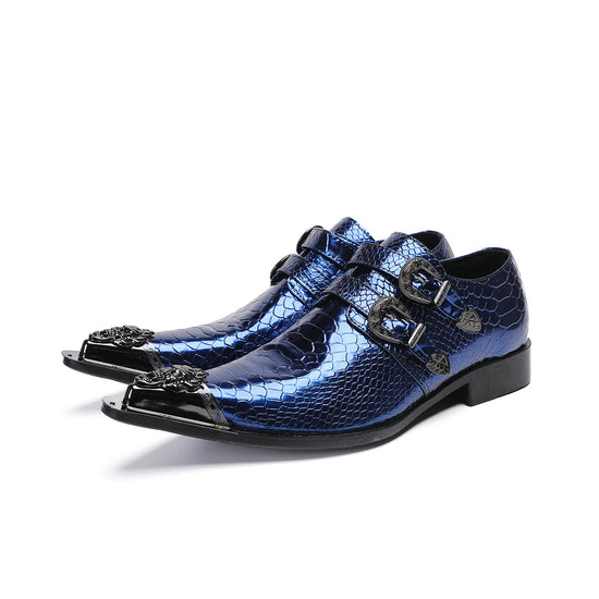 AOMISHOES™_Deep_Blue_Luxurious_Metal_Tip_Shoes_#4034_Party_Shoes_AOMISHOES™