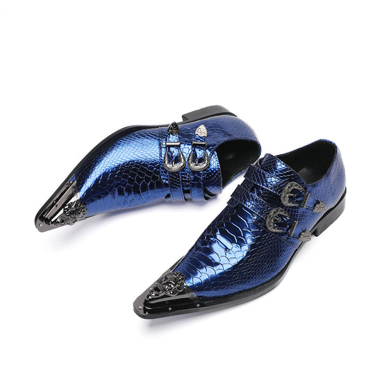 AOMISHOES™_Deep_Blue_Luxurious_Metal_Tip_Shoes_#4034_Party_Shoes_AOMISHOES™