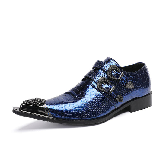 AOMISHOES™_Deep_Blue_Luxurious_Metal_Tip_Shoes_#4034_Party_Shoes_AOMISHOES™