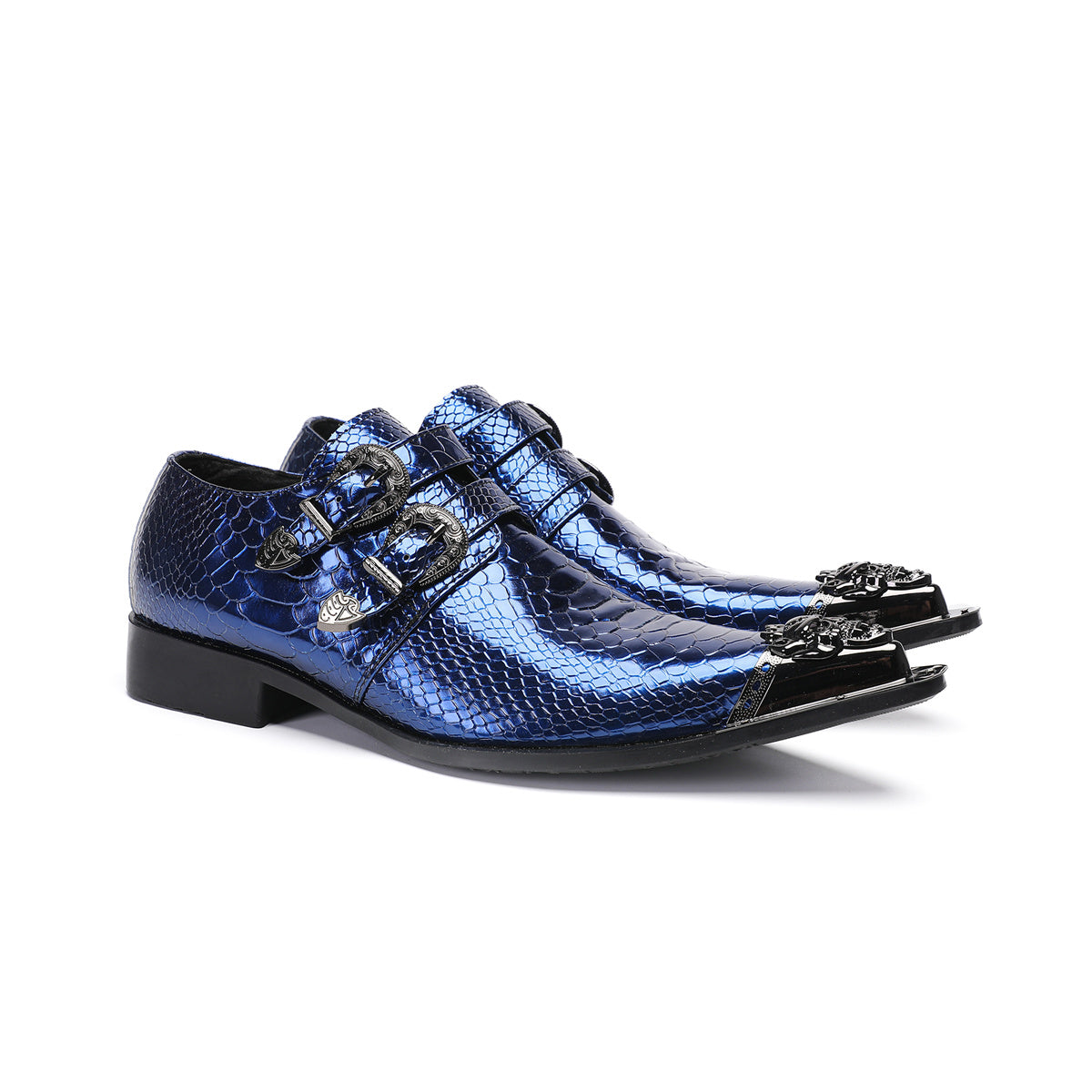 AOMISHOES™_Deep_Blue_Luxurious_Metal_Tip_Shoes_#4034_Party_Shoes_AOMISHOES™