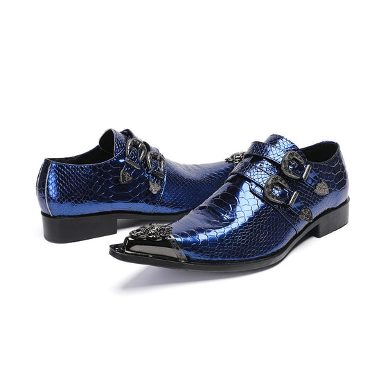 AOMISHOES™_Deep_Blue_Luxurious_Metal_Tip_Shoes_#4034_Party_Shoes_AOMISHOES™