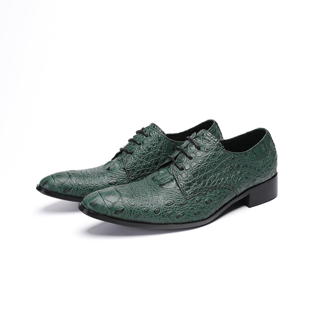 AOMISHOES™_Dark_Green_Crocodile_Dress_Shoes_4040_Party_Shoes_AOMISHOES™