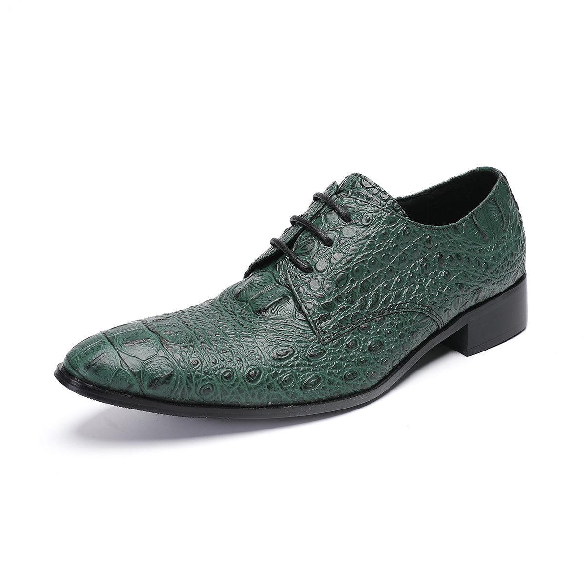 AOMISHOES™_Dark_Green_Crocodile_Dress_Shoes_4040_Party_Shoes_AOMISHOES™