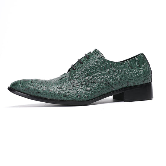 AOMISHOES™_Dark_Green_Crocodile_Dress_Shoes_4040_Party_Shoes_AOMISHOES™