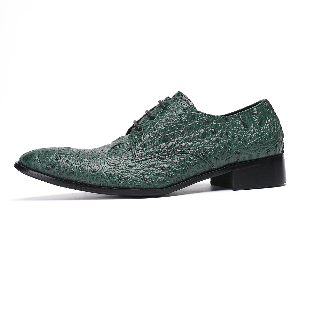 AOMISHOES™_Dark_Green_Crocodile_Dress_Shoes_4040_Party_Shoes_AOMISHOES™