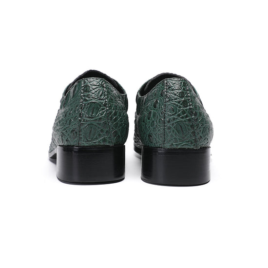 AOMISHOES™_Dark_Green_Crocodile_Dress_Shoes_4040_Party_Shoes_AOMISHOES™