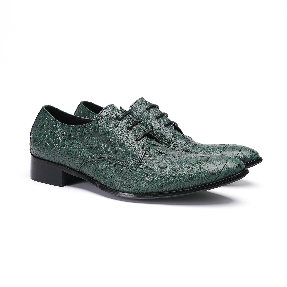 AOMISHOES™_Dark_Green_Crocodile_Dress_Shoes_4040_Party_Shoes_AOMISHOES™