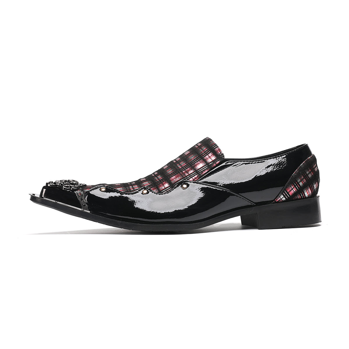 AOMISHOES™_Classic_Checked_Metal_Tip_Shoes_#4052_Party_Wear_AOMISHOES™
