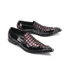 AOMISHOES™_Classic_Checked_Metal_Tip_Shoes_#4052_Party_Wear_AOMISHOES™