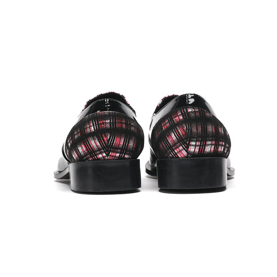 AOMISHOES™_Classic_Checked_Metal_Tip_Shoes_#4052_Party_Wear_AOMISHOES™