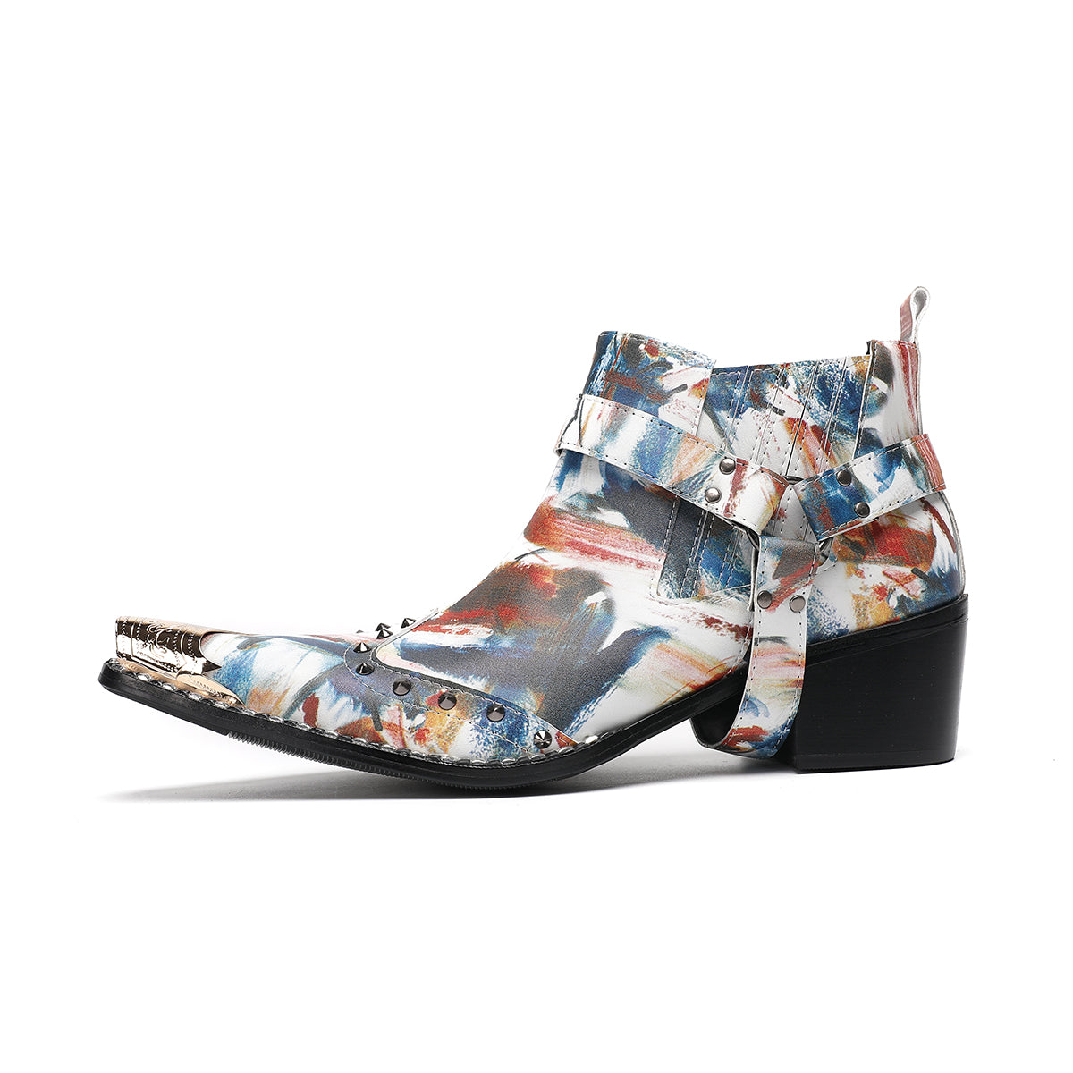 AOMISHOES™_Abstract_Fashion_Metal_Tip_Boots_#4063_Party_Wear_AOMISHOES™
