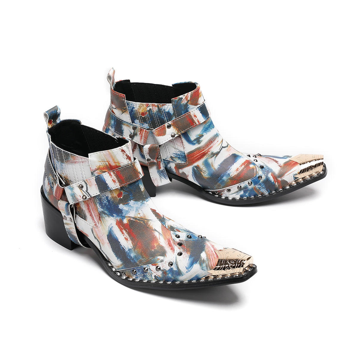 AOMISHOES™_Abstract_Fashion_Metal_Tip_Boots_#4063_Party_Wear_AOMISHOES™