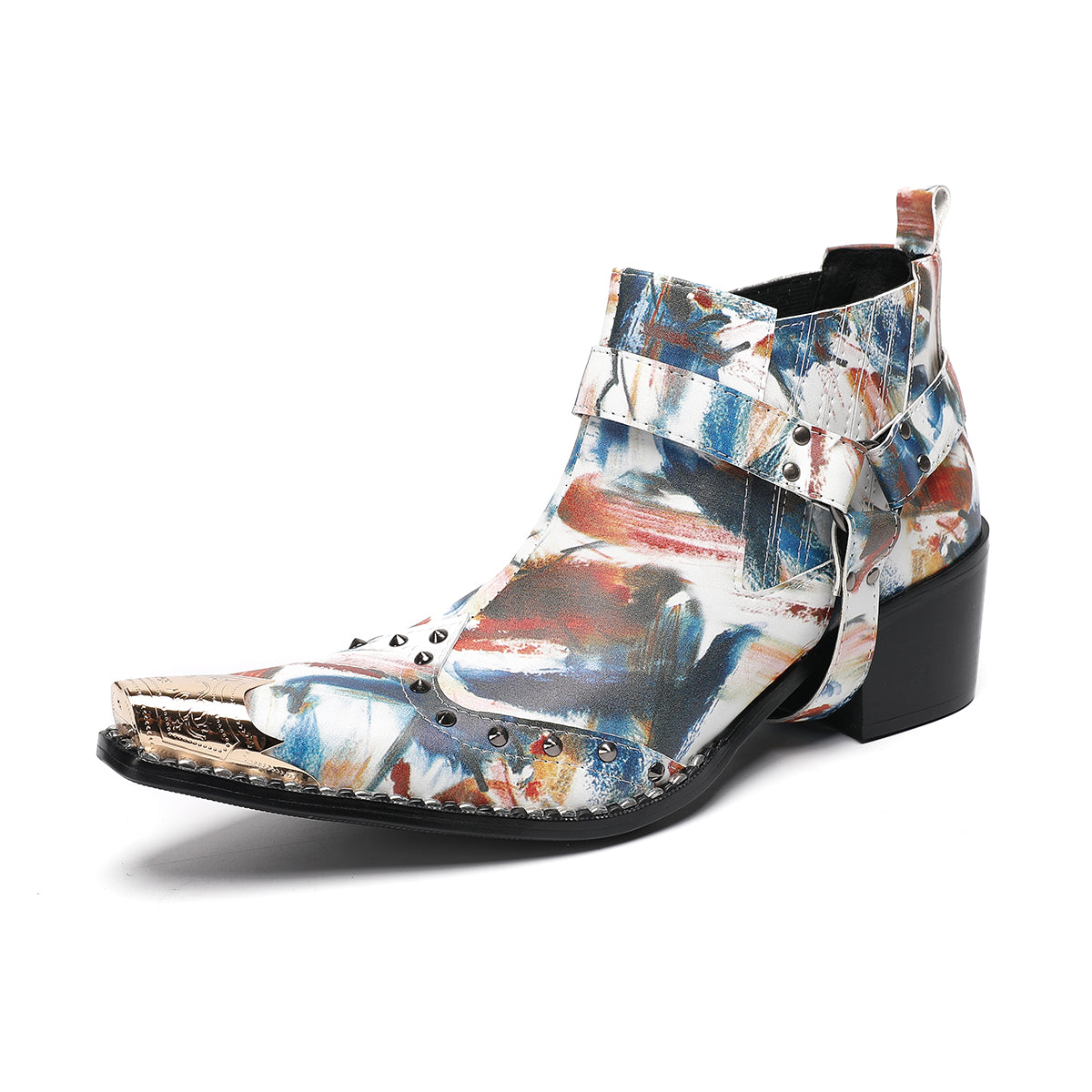AOMISHOES™_Abstract_Fashion_Metal_Tip_Boots_#4063_Party_Wear_AOMISHOES™