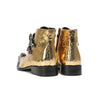 Shiny Gold Snakeskin Buckle Ankle Boot #4121