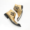 Shiny Gold Snakeskin Buckle Ankle Boot #4121