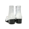 White Metal Tip Cowboy Ankle Boots #4124
