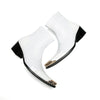 White Metal Tip Cowboy Ankle Boots #4124