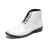 Textured White Patent Lace-up Ankle Boots #4125