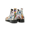 Vibrant Patterned Metal-Tip Ankle Boots #4126