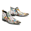 Vibrant Patterned Metal-Tip Ankle Boots #4126