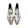Abstract Painted Metallic Toe Ankle Boots #4128