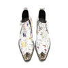 White Floral Chelsea Boots #4129