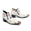 White Floral Chelsea Boots #4129