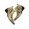 Bold Tiger Stripe Metal Tip Ankle Boots #4130