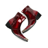 Shiny Wine Red Pointed Toe Ankle Boots #4132