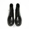 Shiny Black Lace-up Ankle Boots #4133